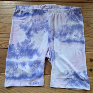 Just Be Tie-Dye Purple and White Shorts NWOT